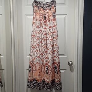 Suzy shier strapless multi colour dress